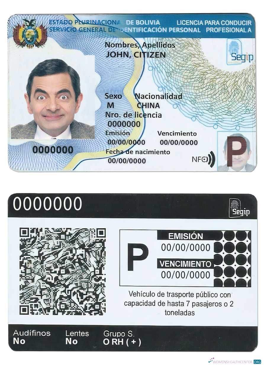 download Bolivia driving license template (2017 – present)